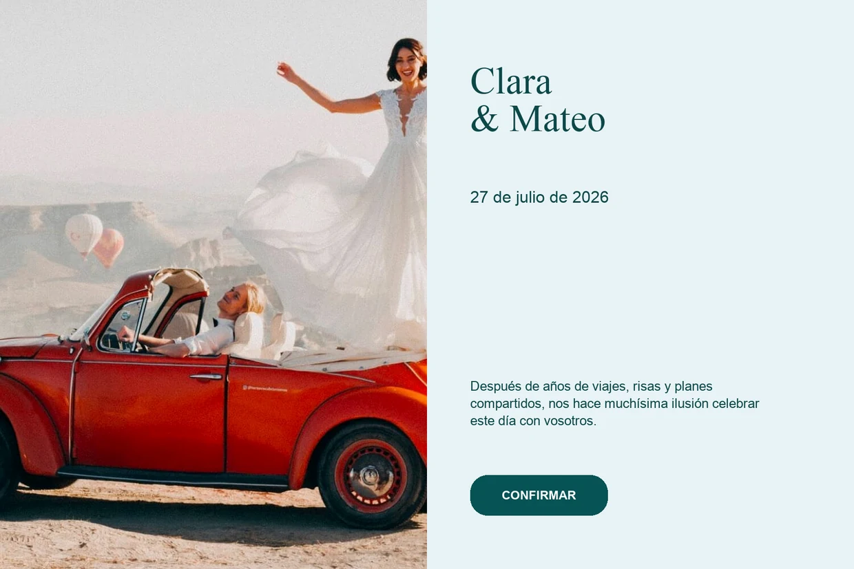 Sample wedding website for Celine and Etienne.