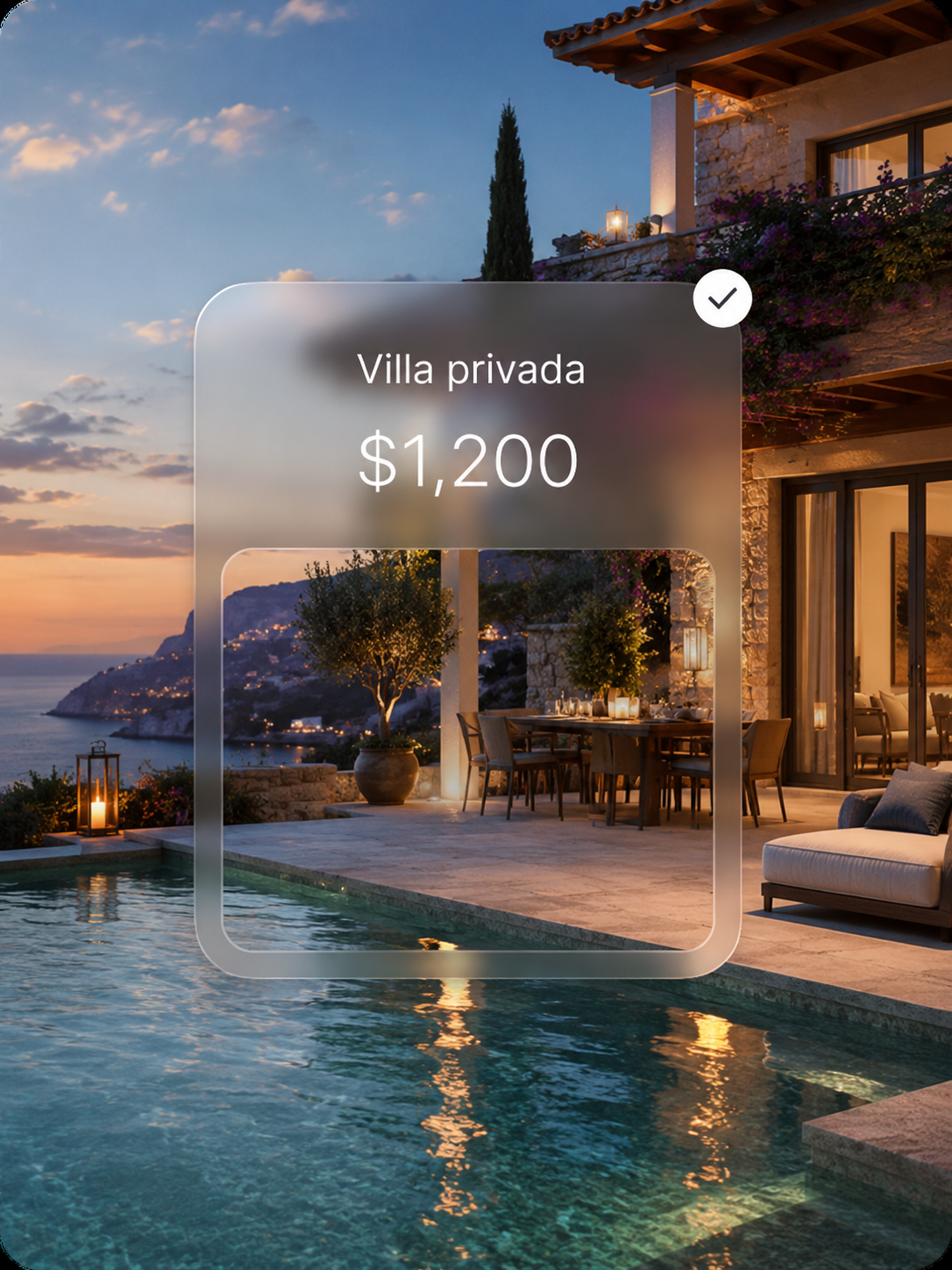 Registry example with a private villa stay.