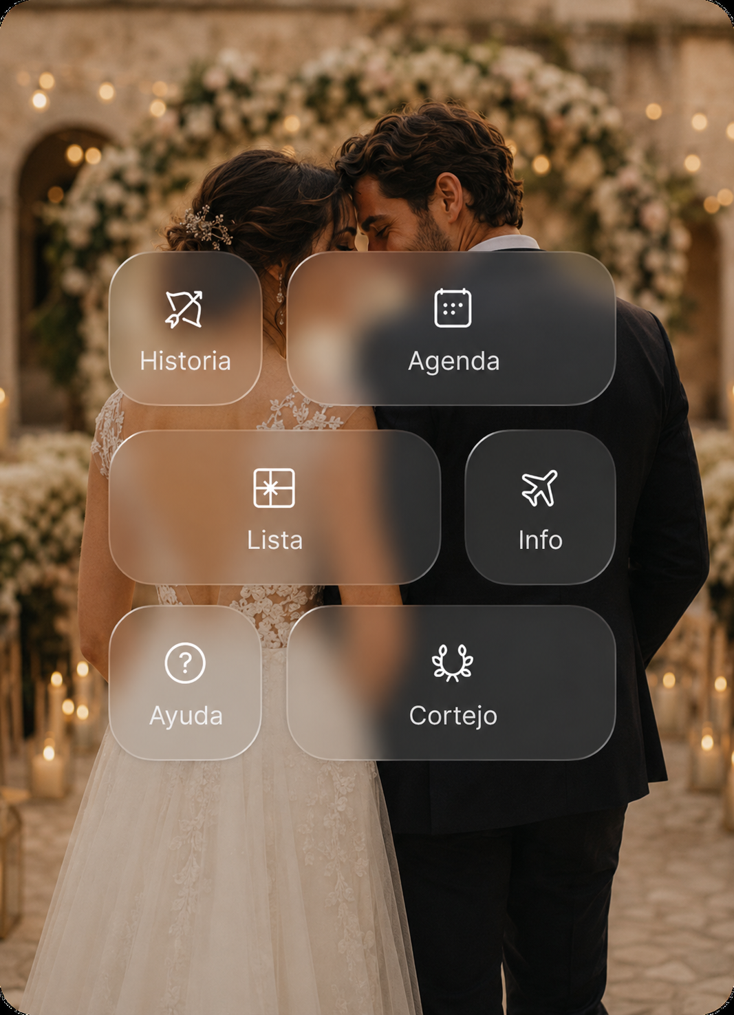 Screenshot of a wedding website dashboard.