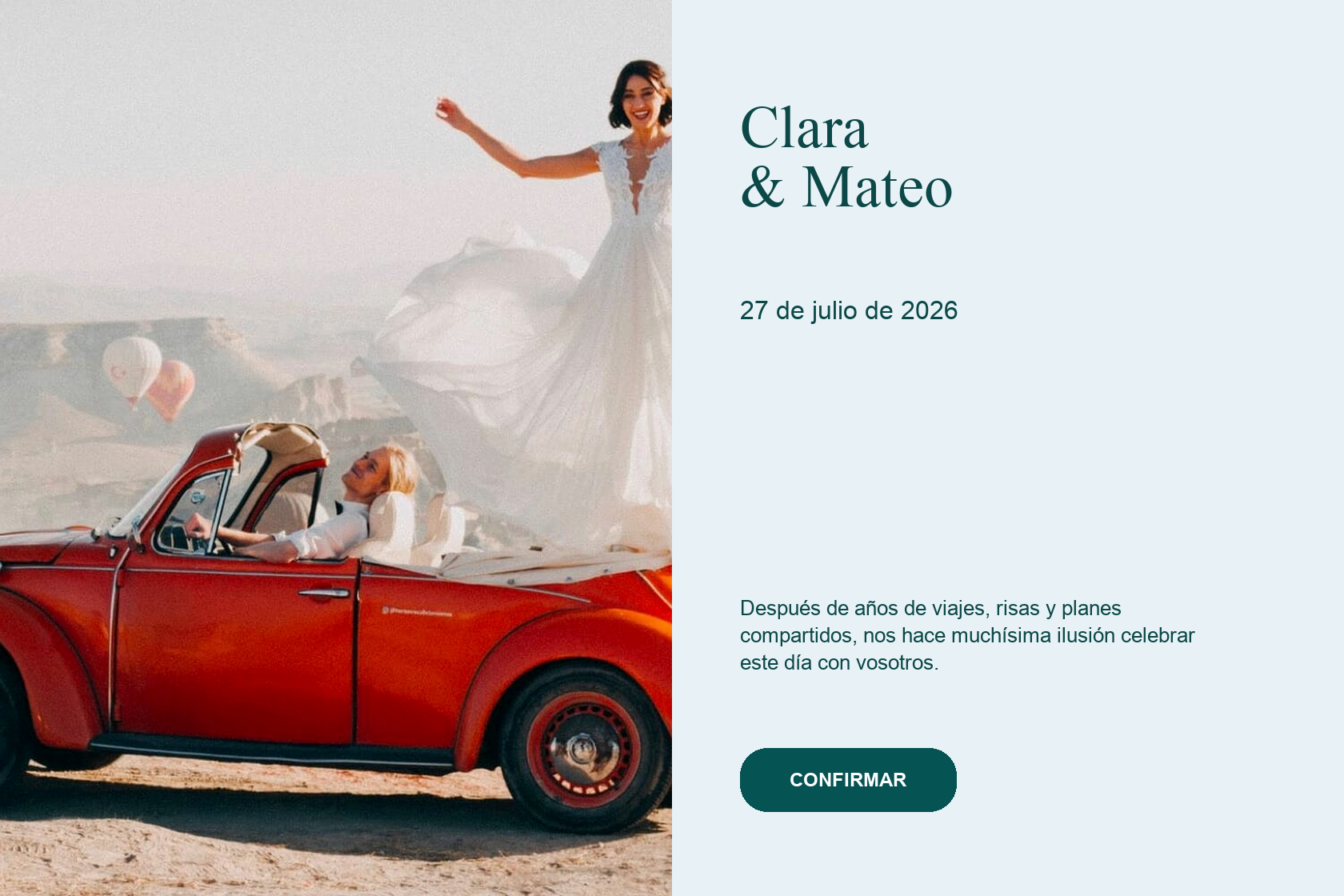 Sample wedding website for Celine and Etienne.