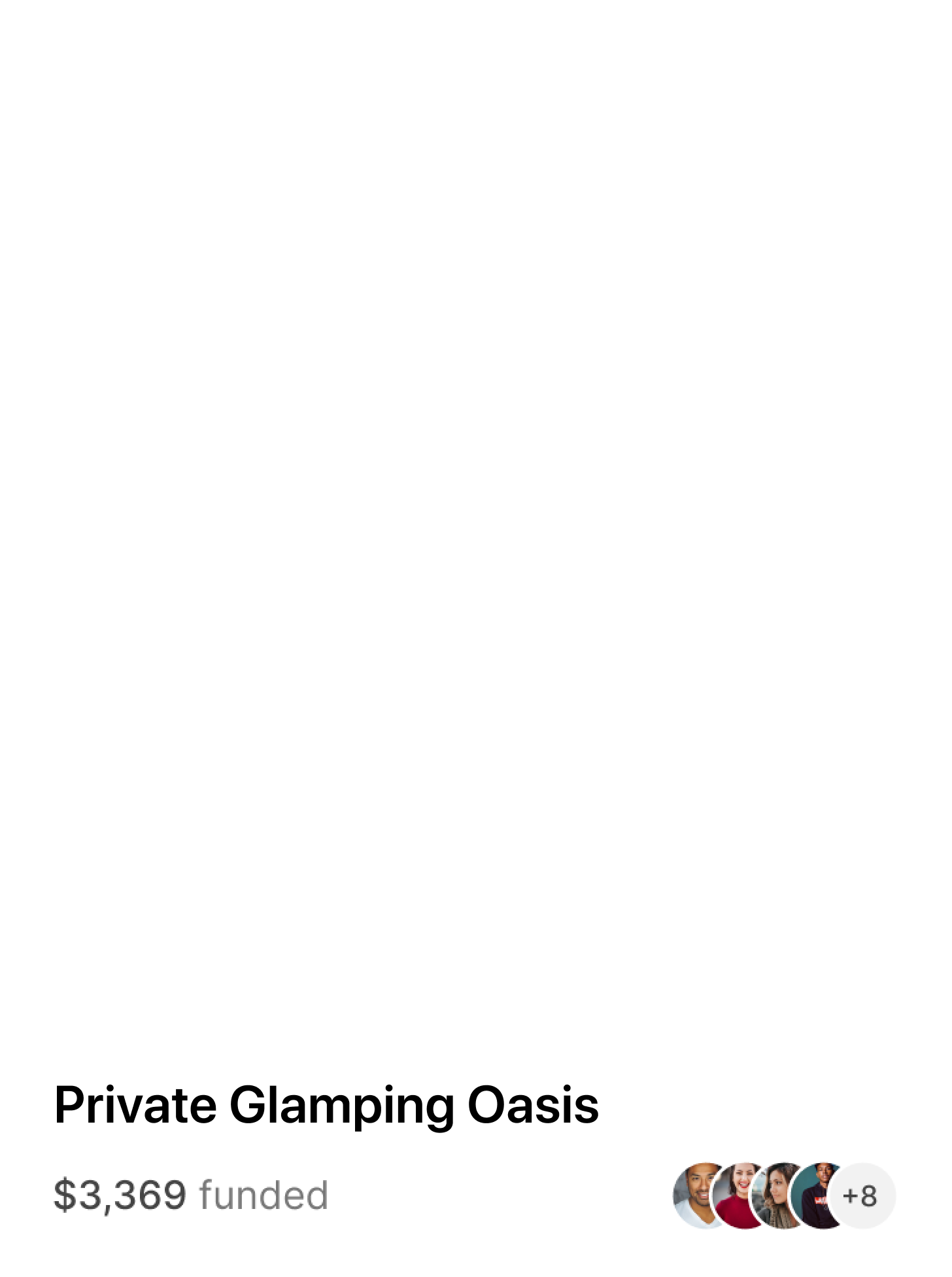 Private glamping oasis gift card preview.